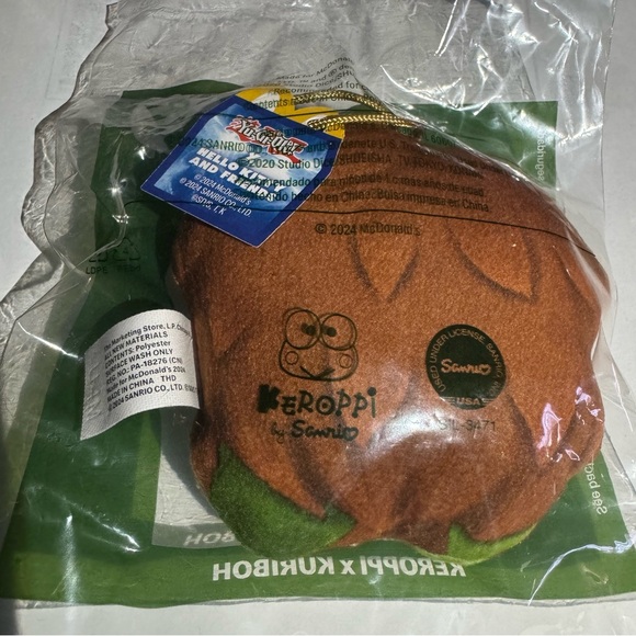 New Sanrio Yu-Gi-Oh x Hello Kitty McDonalds 3” Plush Toy #4 KEROPPI x KURIBOH - Picture 2 of 8